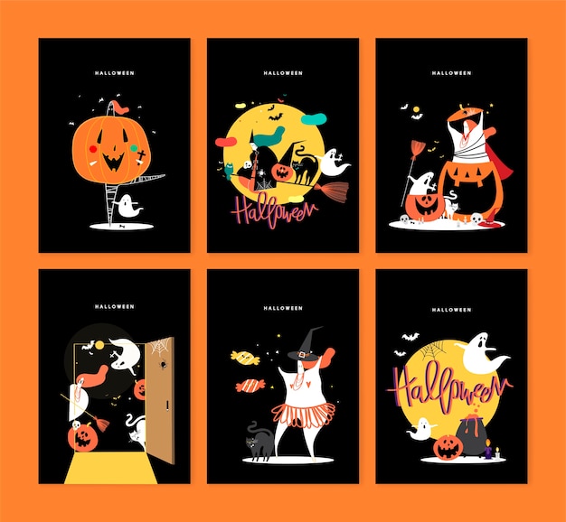 Free Vector cute halloween day concept illustration