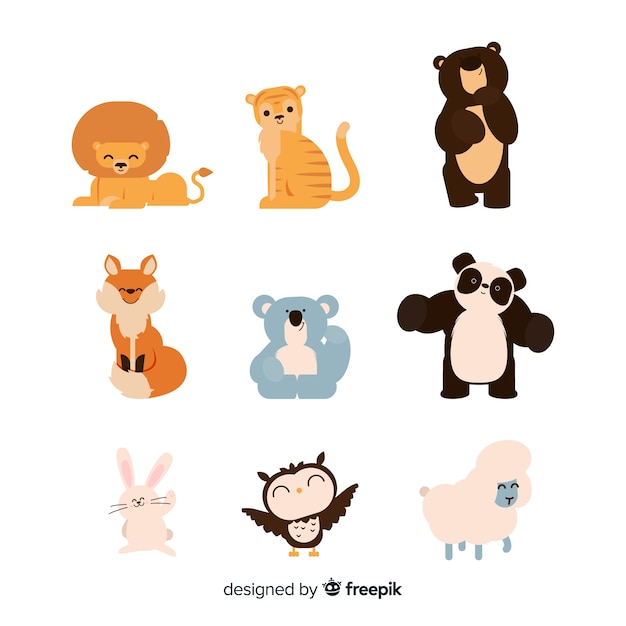 Cute hand drawn animal collection