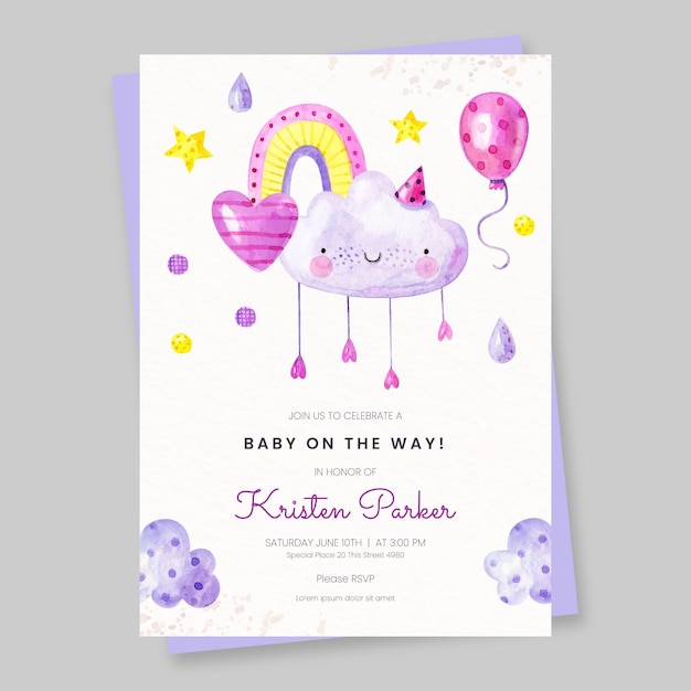 Cute hand drawn baby shower mary family invitation