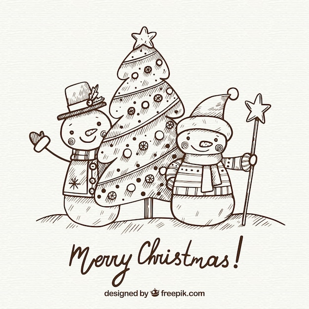 Free Vector cute hand drawn christmas design