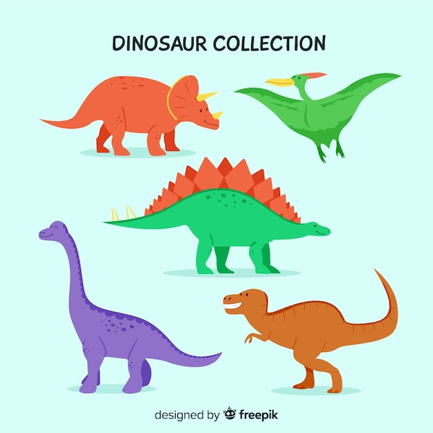 Cute hand drawn dinosaur collection