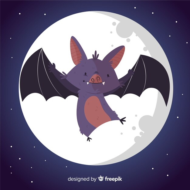 Cute hand drawn halloween bat