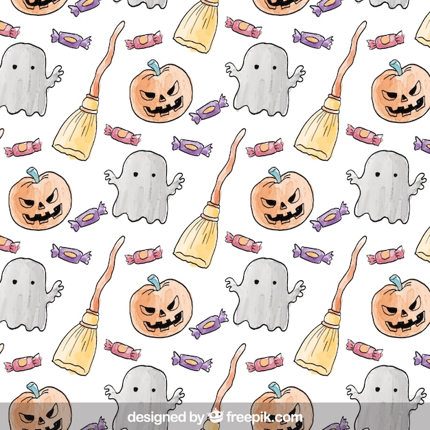 Cute hand drawn halloween pattern