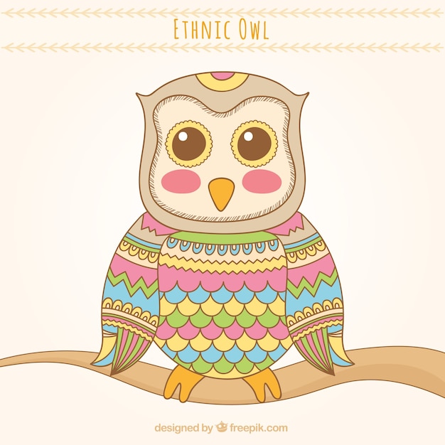 Free vector cute hand drawn owl background