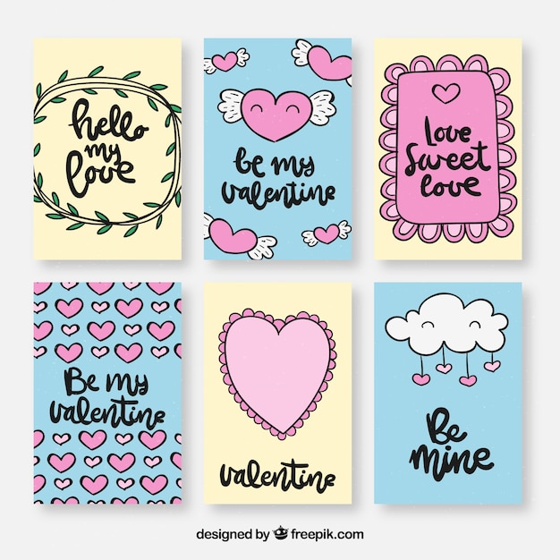 Cute hand drawn valentine's day card template