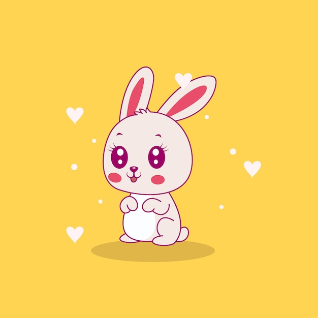 Cute happy bunny   illustration