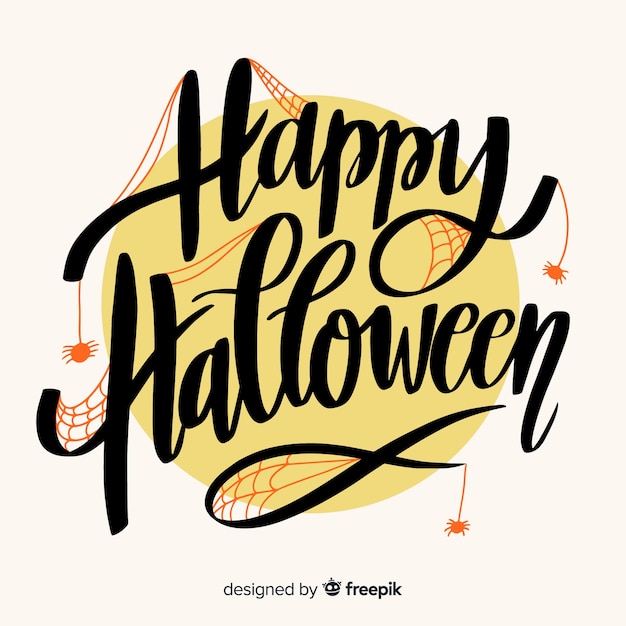 Cute happy halloween lettering