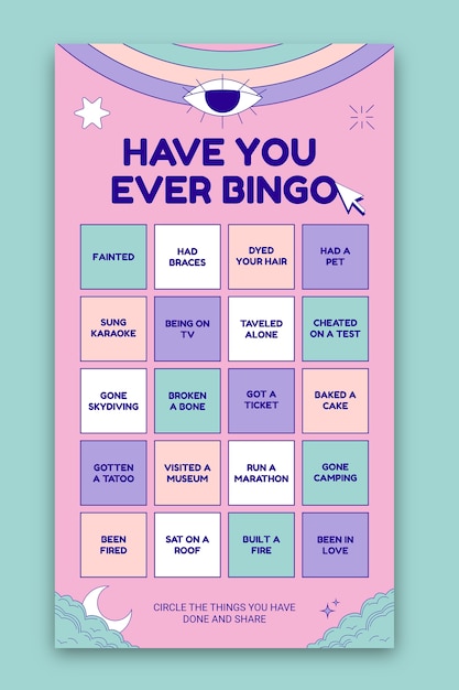 Cute have you ever bingo instagram story