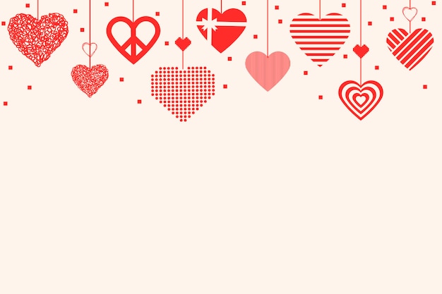 Free Vector cute heart border background vector, love graphic image