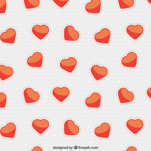 Cute heart and dots pattern