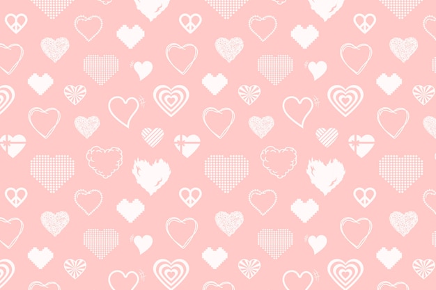 Cute heart pattern background image vector