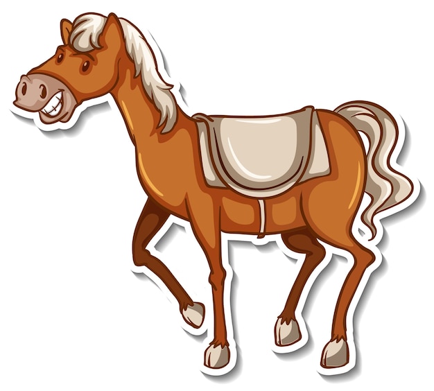 A cute horse cartoon animal sticker