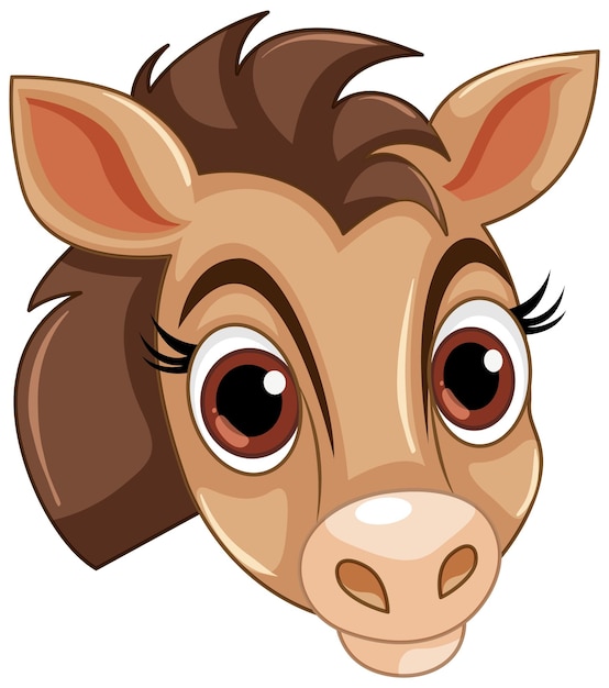 Free vector cute horse head cartoon isolated