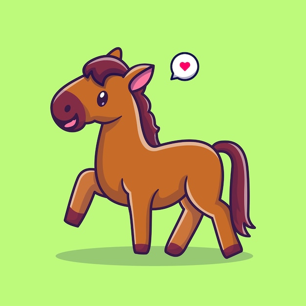 Free vector cute horse walking cartoon vector icon illustration animal nature icon concept isolated premium