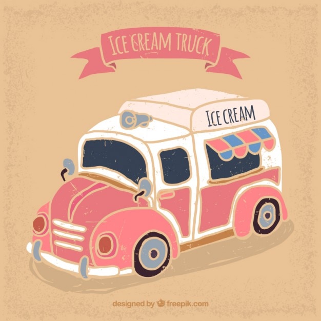 Free Vector cute ice cream truck