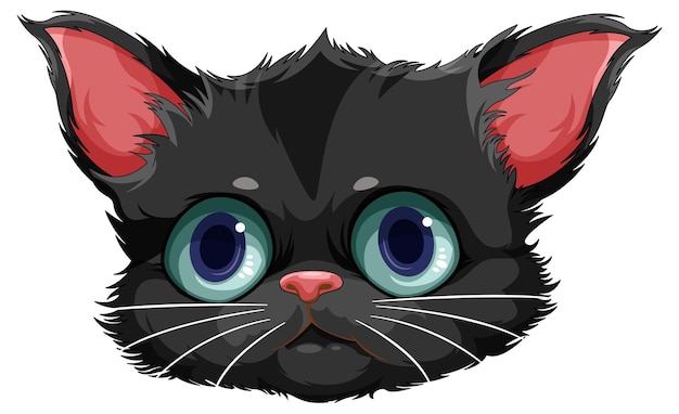 Free Vector cute kitten head in cartoon style