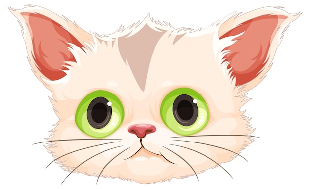 Free Vector cute kitten head in cartoon style