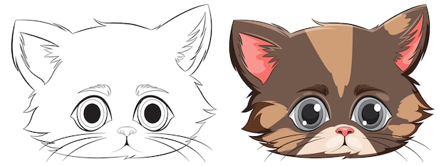 Free Vector cute kitten illustration in stages