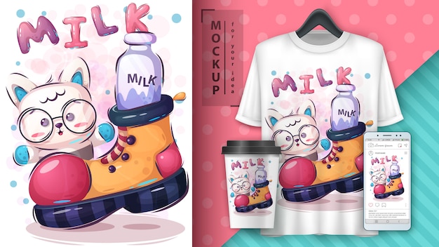 Cute kitty poster and merchandising