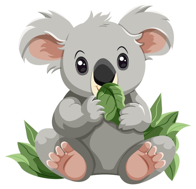 Free Vector cute koala cartoon character isolated