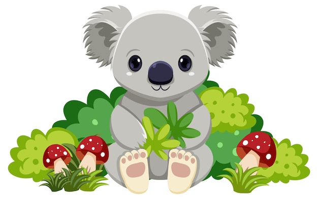 Free vector cute koala cartoon character