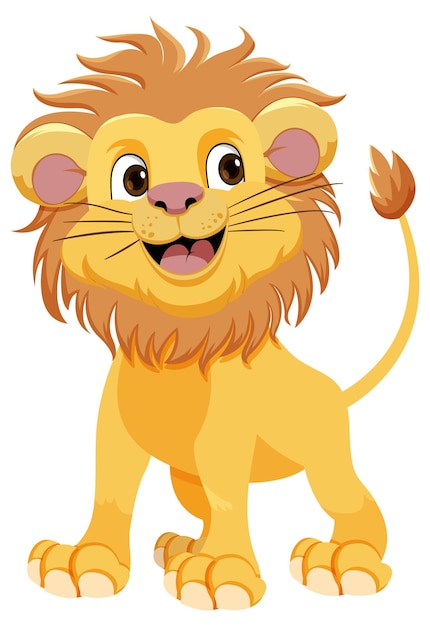 Free Vector cute lion cartoon character