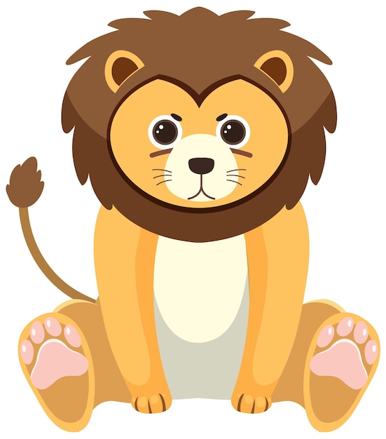 Cute lion in flat style