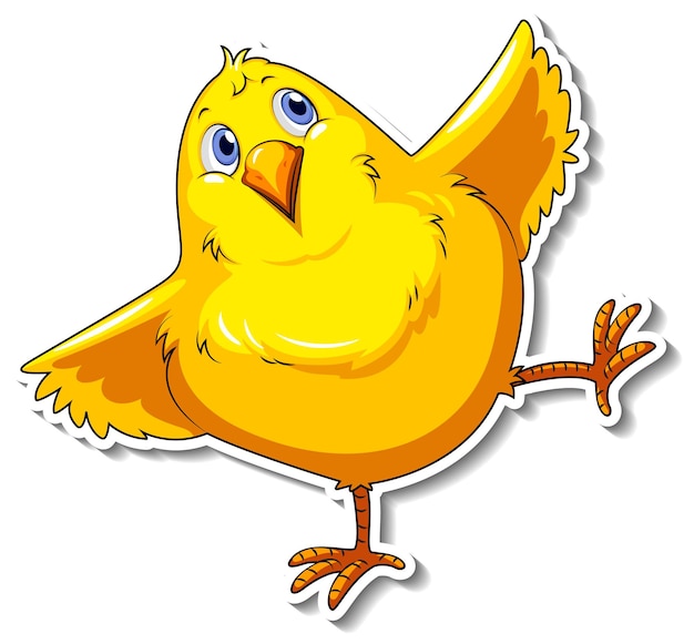 Free Vector cute little bird cartoon animal sticker