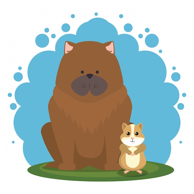 cute mascots and pet shop icons