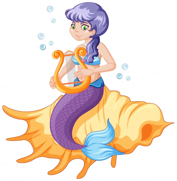 Cute mermaid cartoon character