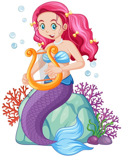 Cute mermaid cartoon character