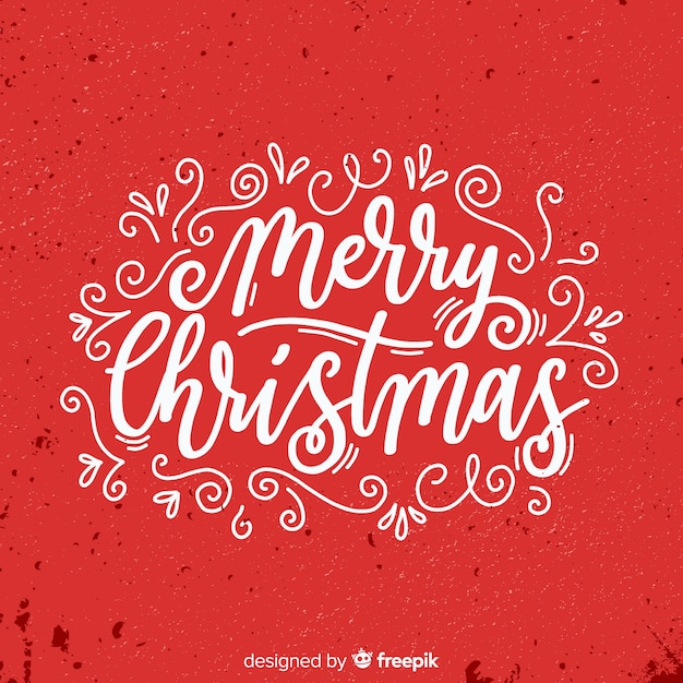 Free Vector cute merry christmas lettering