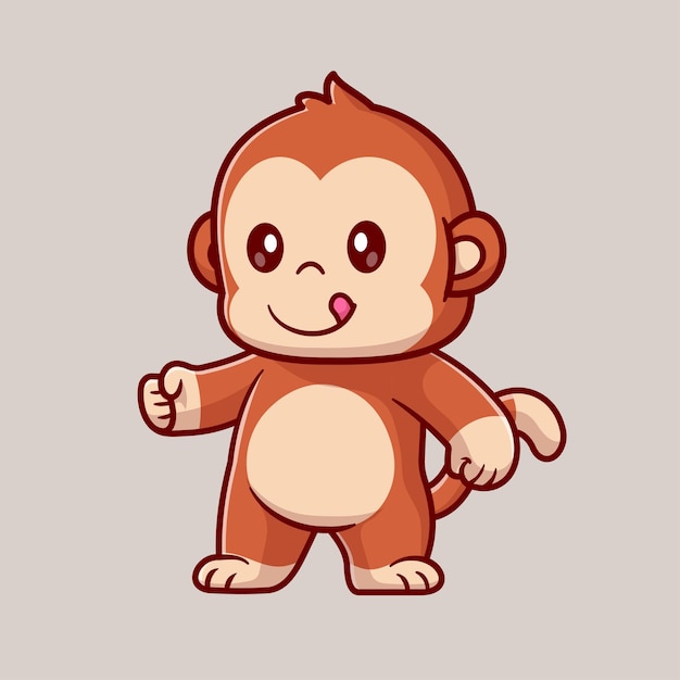 Free Vector cute monkey hand fist cartoon vector icon illustration animal nature icon isolated flat vector