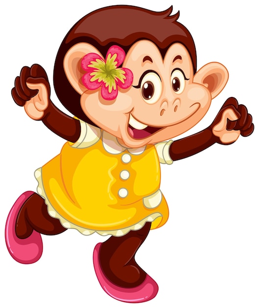 Cute monkey in human-like pose isolated