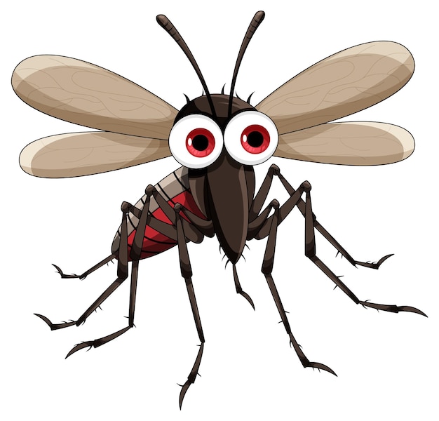 Free vector cute mosquito cartoon character flying