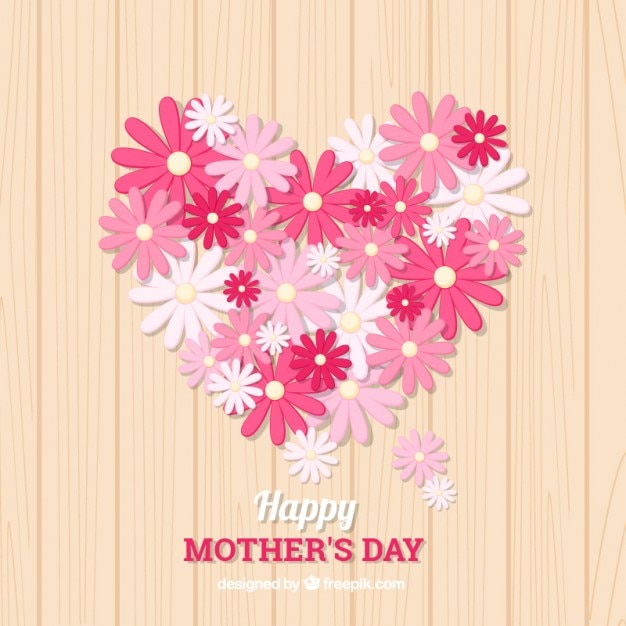 Free Vector cute mother's day background with pink flowers