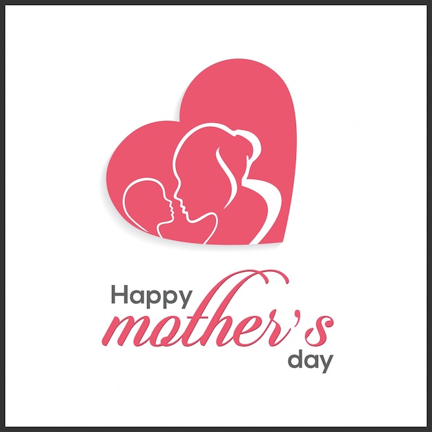 Free vector cute mother's day lettering illustration