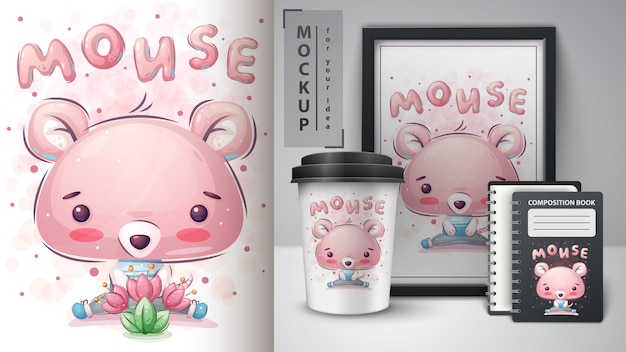 Cute mouse - poster and merchandising