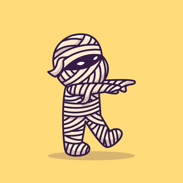 Free vector cute mummy walking