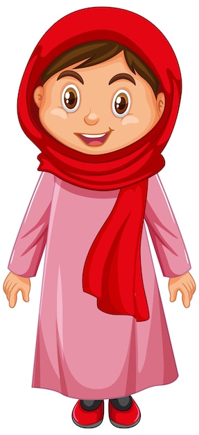 Cute muslim girl character