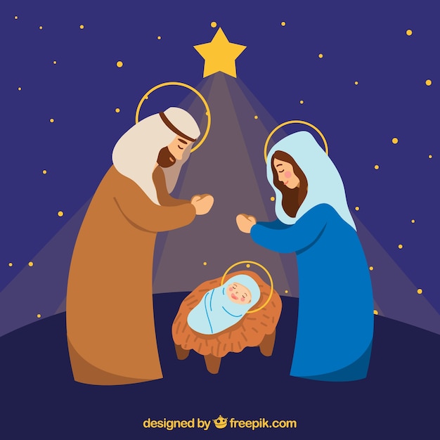 Cute nativity scene