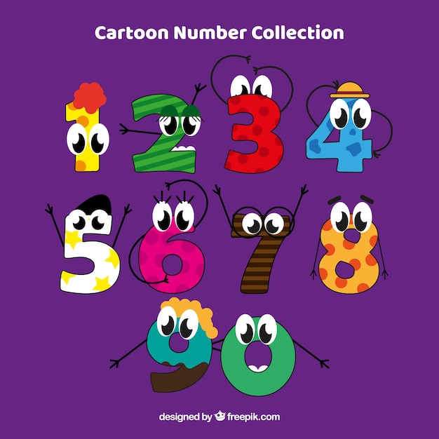 Free Vector cute number collection