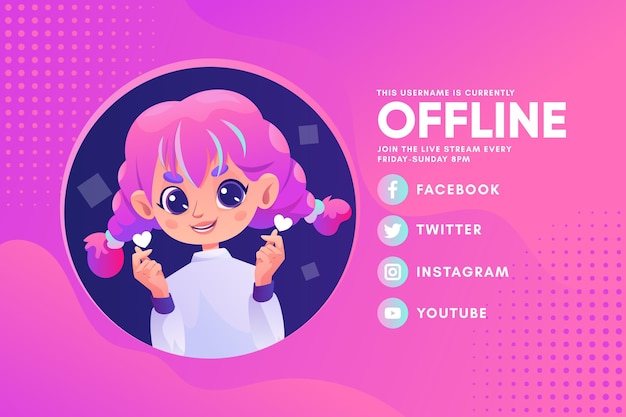 Cute offline twitch banner