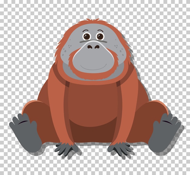 Free Vector cute orangutan in flat cartoon style