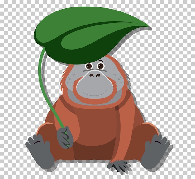 Free Vector cute orangutan in flat cartoon style