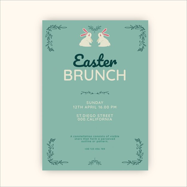 Cute ornamental easter brunch invitation