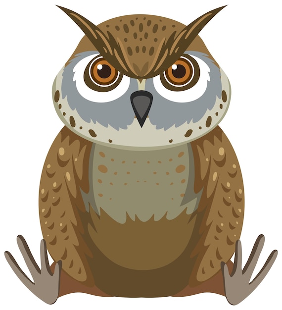 Free Vector cute owl in flat style isolated