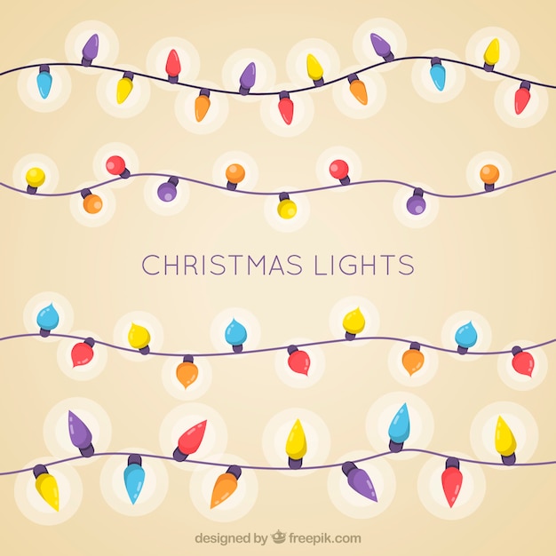 Free Vector cute pack of christmas lights