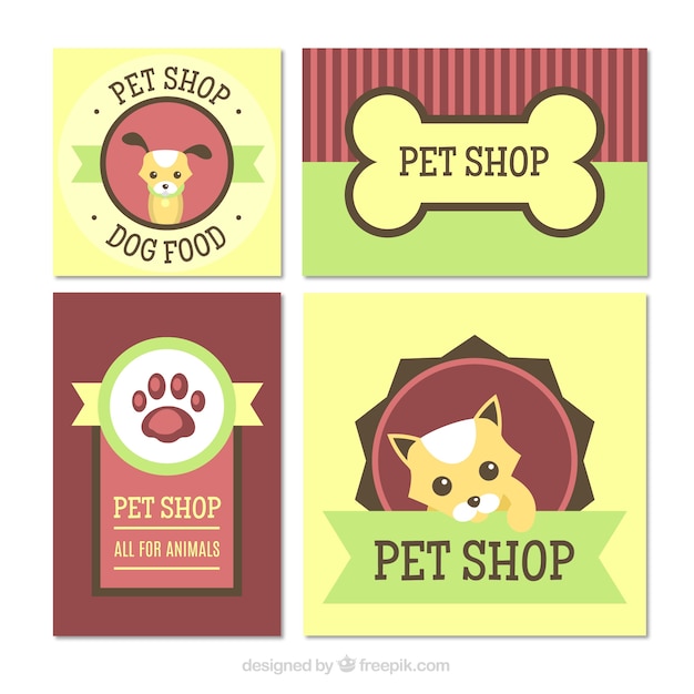 Cute pack of stickers with pets