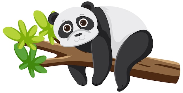 Free Vector cute panda bear in flat cartoon style